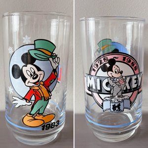 Disney 1983 Micky Mouse Glass Collectable drink ware glassware vintage